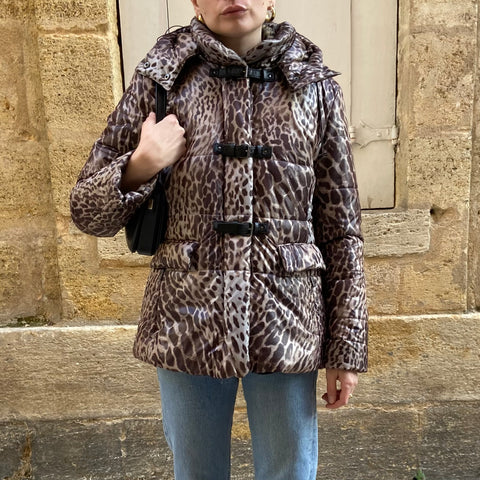 Leopard print down jacket