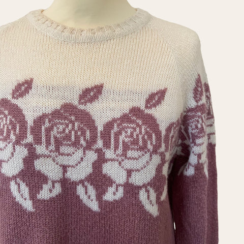 Pull en maille imprimé rosier