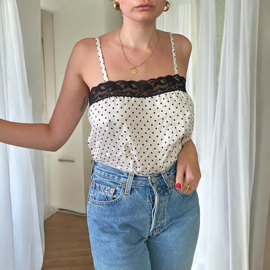 Silk polka dot camisole