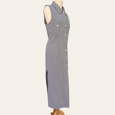 Gingham print mid-length dress