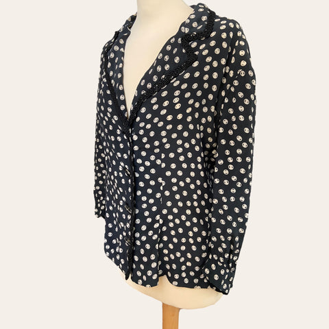 Blouse à pois en soie