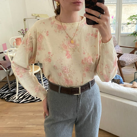 Pull lainé imprimé floral