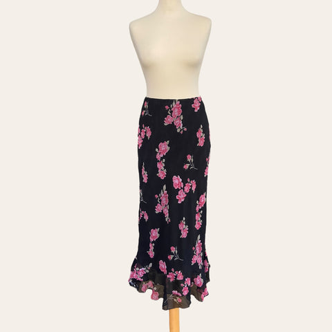 Floral print midi skirt