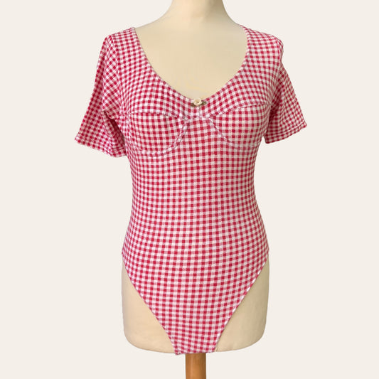 Gingham print bodysuit