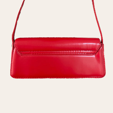 Sac type baguette rouge vernis