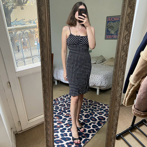 Robe midi imprimé pois