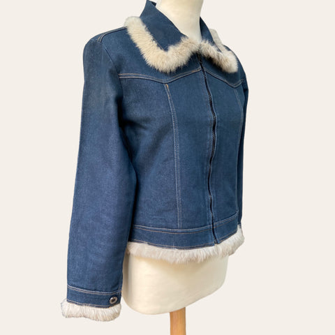 Veste en jean et fourrure