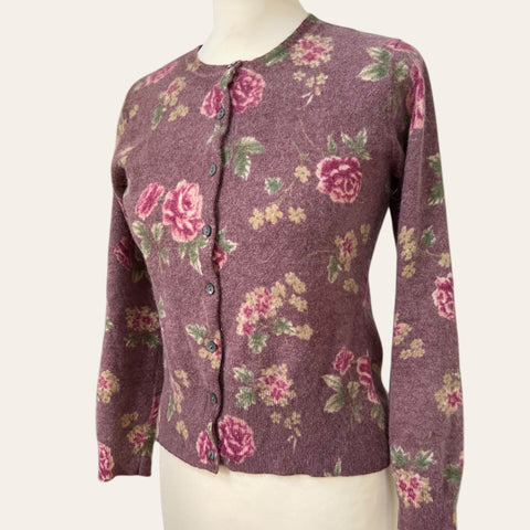 Cardigan lainé imprimé floral