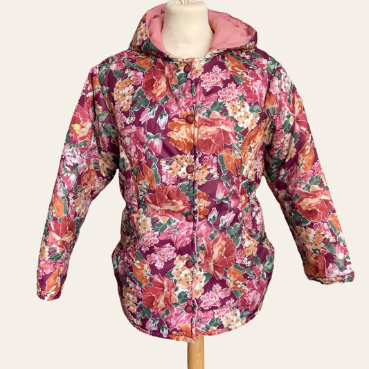 Floral print down jacket