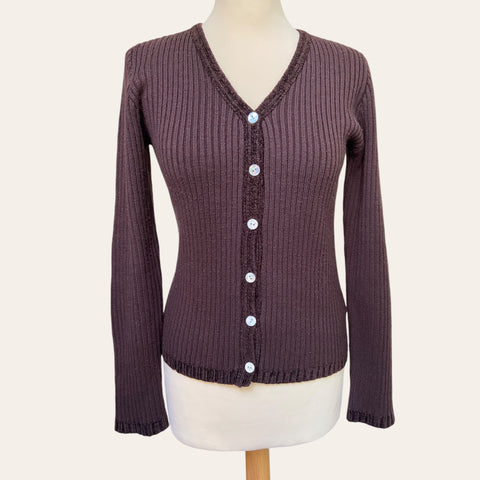 Cardigan marron en laine