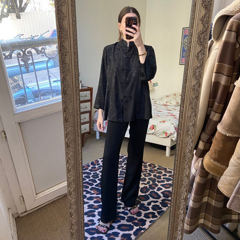 Blouse chinoise satinée