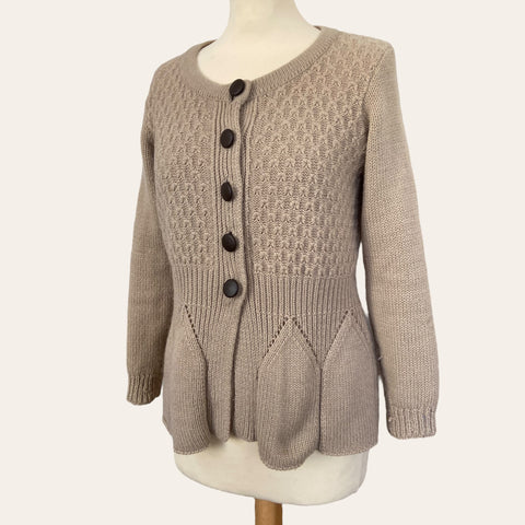 Openwork wool cardigan