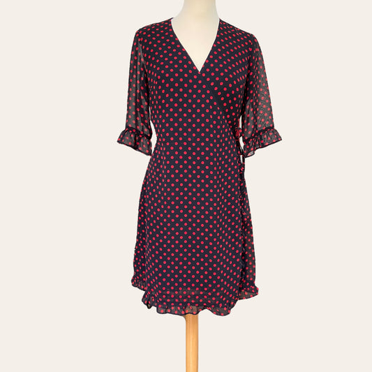 Polka dot wrap dress