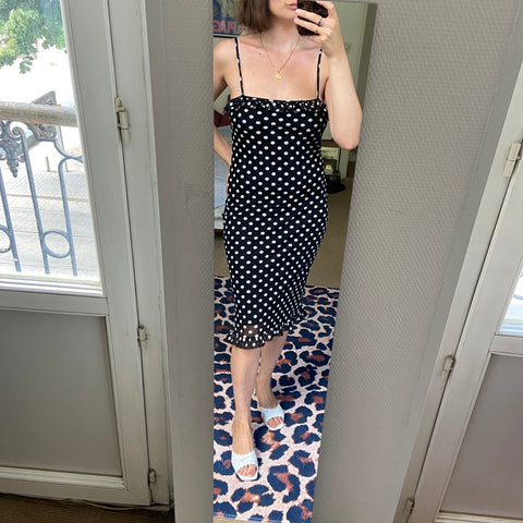 Robe midi imprimé pois