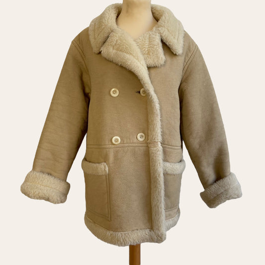 Manteau effet peau lainée