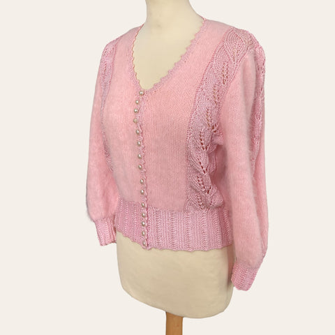 Fluffy angora cardigan