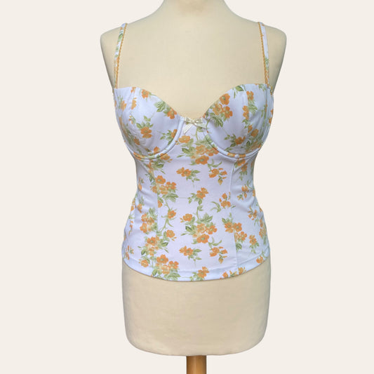 Floral print bustier