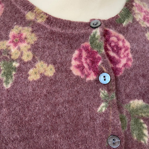 Cardigan lainé imprimé floral