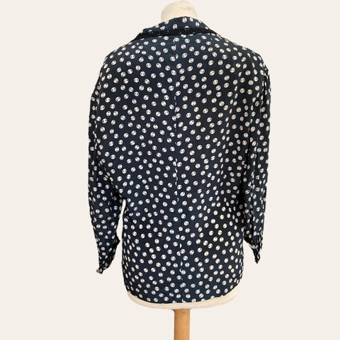 Blouse à pois en soie