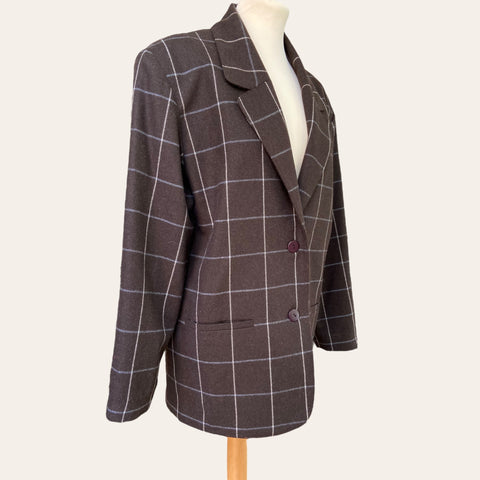 Blazer lainé à carreaux