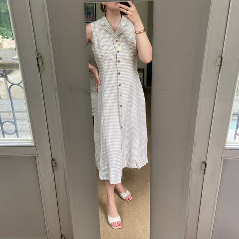 Robe midi imprimé vichy