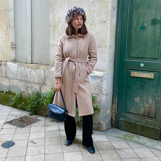 Belted wool coat