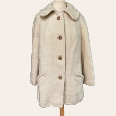 Manteau crème en laine