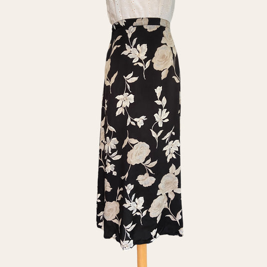 Long floral print skirt