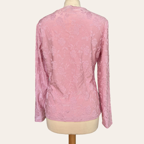 T-shirt rose ajouré