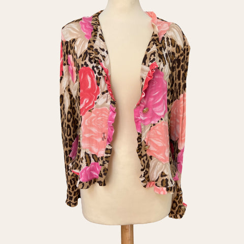 Floral and leopard print blouse