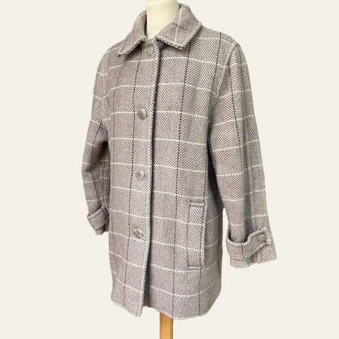 Checked woolen coat