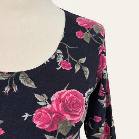 T-shirt col rond imprimé floral