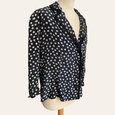 Blouse à pois en soie