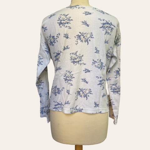 Cardigan côtelé floral