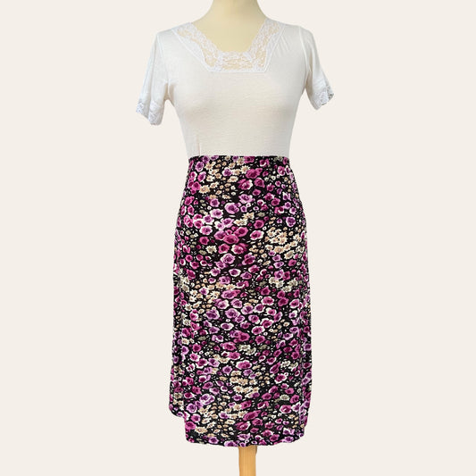 Floral print midi skirt