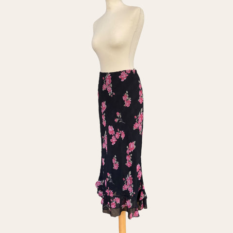 Floral print midi skirt