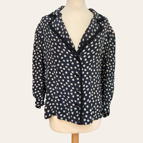 Blouse à pois en soie