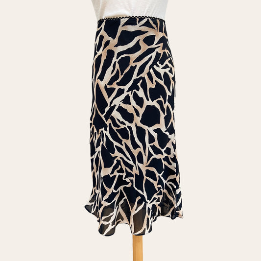 Animal print midi skirt