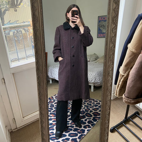 Herringbone wool coat