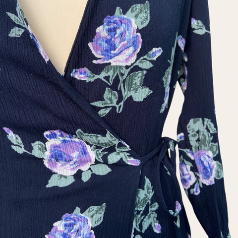 Floral print wrap dress