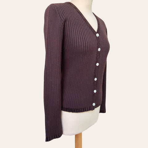 Cardigan marron en laine