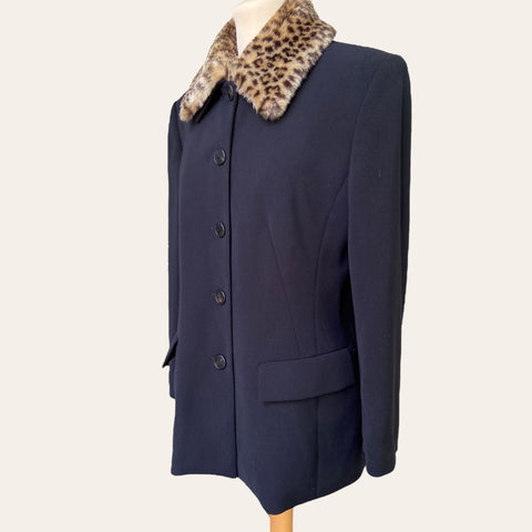 Veste blazer col léopard