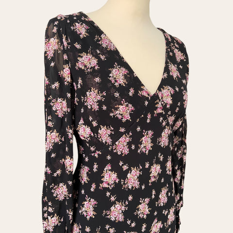 Floral print mid-length dress