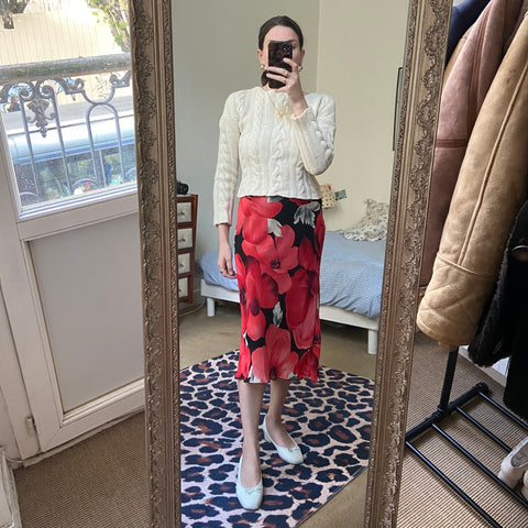 Jupe midi imprimé floral