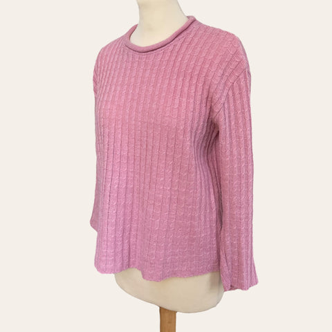 Pull rose en laine