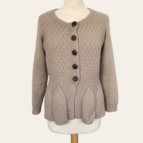 Openwork wool cardigan