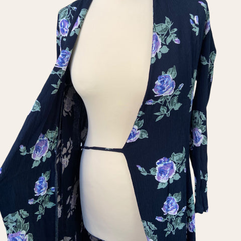 Floral print wrap dress