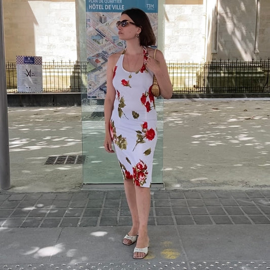 Robe dos nu imprimé floral