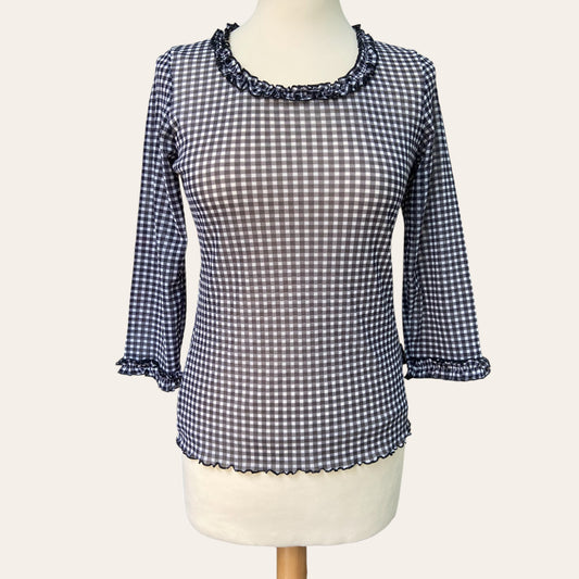 Gingham print blouse