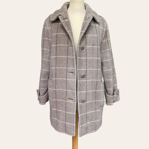 Checked woolen coat